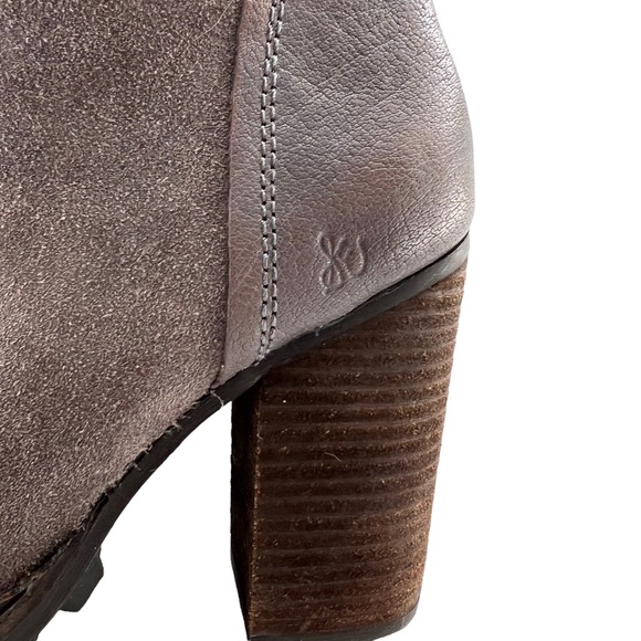 Sam Edelman Franklin Suede Leather Block Heel Ankle Boot in Grigio Gray 8.5 - Picture 7 of 11